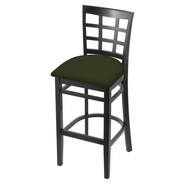 25" Counter Stool, Black Finish, Canter Pine Seat